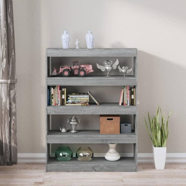 vidaXL bogreol/rumdeler 100x30x135 cm grå sonoma-eg