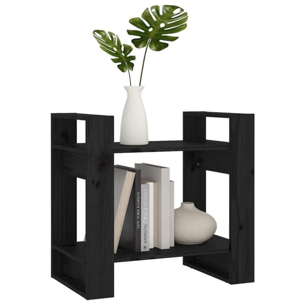 vidaXL bogreol/rumdeler 60x35x57 cm massivt fyrretræ sort