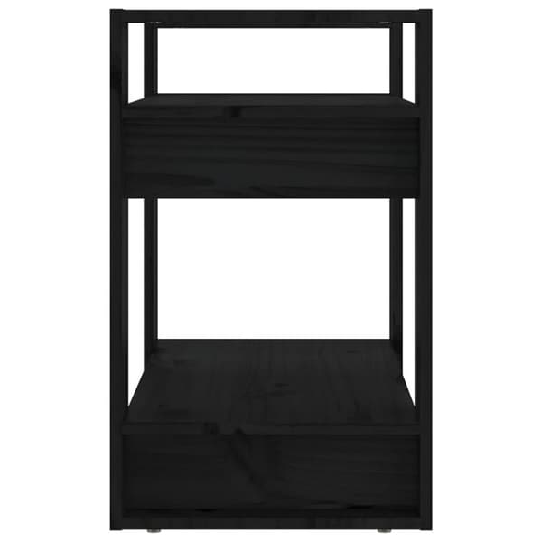 vidaXL Bokhylla/rumsavdelare svart 60x35x57 cm massiv furu