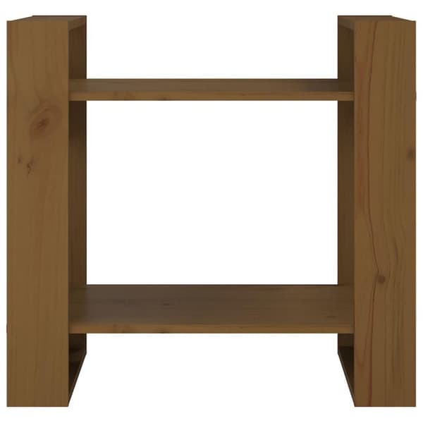 vidaXL Bokhylla/rumsavdelare honungsbrun 60x35x57 cm massiv furu