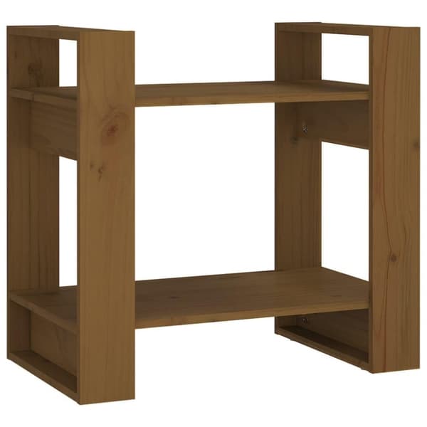 vidaXL Bokhylla/rumsavdelare honungsbrun 60x35x57 cm massiv furu