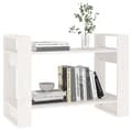 Miniatyrbild 4 av 11: vidaXL Bokhylla/rumsavdelare vit 80x35x56,5 cm massiv furu