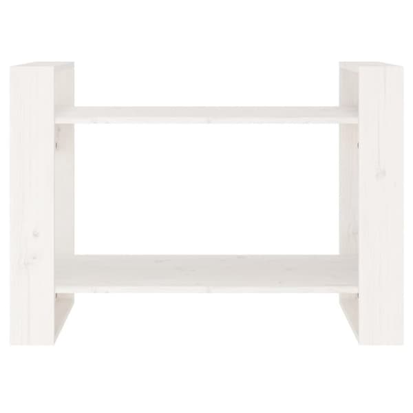 vidaXL Bokhylla/rumsavdelare vit 80x35x56,5 cm massiv furu