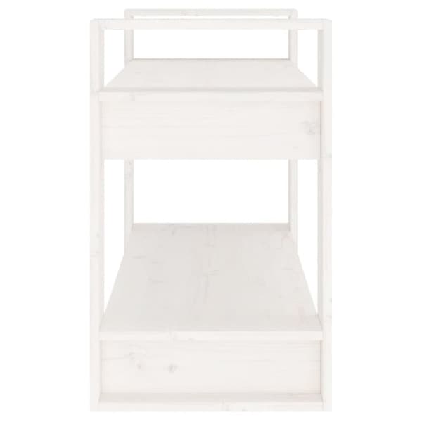 vidaXL Bokhylla/rumsavdelare vit 80x35x56,5 cm massiv furu