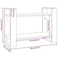 Miniatyrbild 8 av 11: vidaXL Bokhylla/rumsavdelare vit 80x35x56,5 cm massiv furu