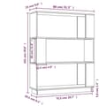 Miniatyrbild 8 av 11: vidaXL Bokhylla/rumsavdelare honungsbrun 80x25x101 cm massivt trä
