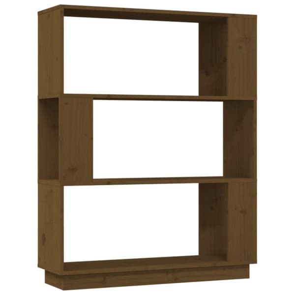 vidaXL Bokhylla/rumsavdelare honungsbrun 80x25x101 cm massivt trä