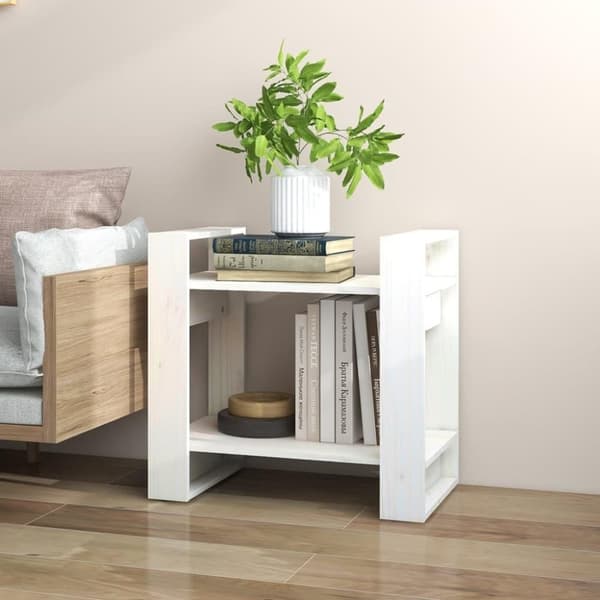 vidaXL bogreol/rumdeler 60x35x57 cm massivt fyrretræ hvid