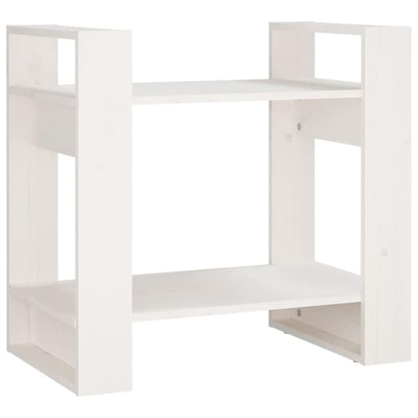 vidaXL bogreol/rumdeler 60x35x57 cm massivt fyrretræ hvid