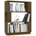 Miniatyrbillede 4 af 11: vidaXL bogreol/rumdeler 80x25x101 cm massivt fyrretræ gyldenbrun