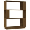 Miniatyrbillede 2 af 11: vidaXL bogreol/rumdeler 80x25x101 cm massivt fyrretræ gyldenbrun