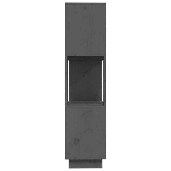 vidaXL bogreol/rumdeler 80x25x101 cm massivt fyrretræ grå