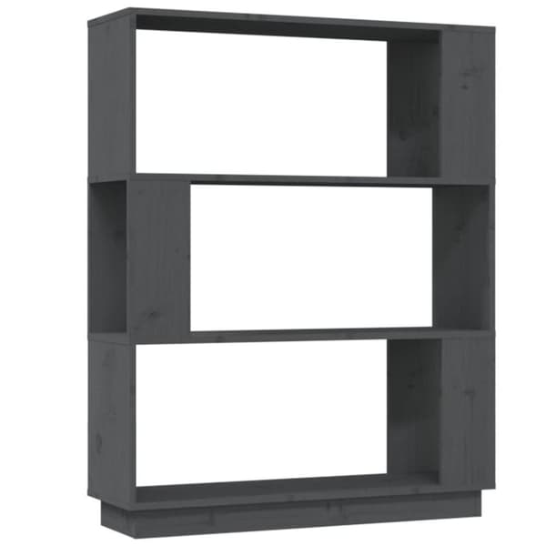 vidaXL bogreol/rumdeler 80x25x101 cm massivt fyrretræ grå