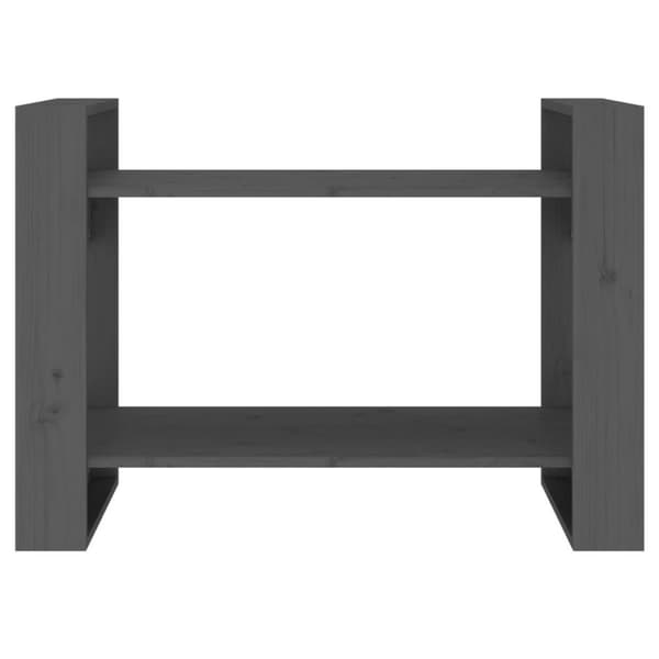 vidaXL bogreol/rumdeler 80x35x56,5 cm massivt fyrretræ grå