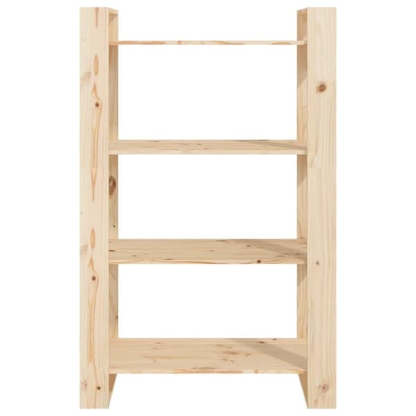 vidaXL bogreol/rumdeler 80x35x125 cm massivt fyrretræ