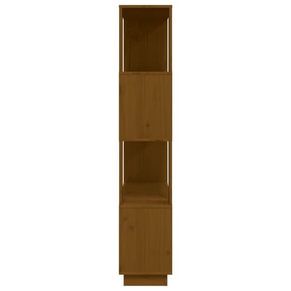vidaXL bogreol/rumdeler 80x25x132 cm massivt fyrretræ gyldenbrun