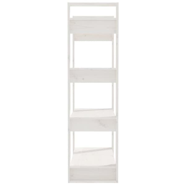 vidaXL bogreol/rumdeler 80x35x125 cm massivt fyrretræ hvid