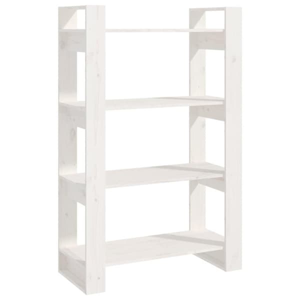 vidaXL bogreol/rumdeler 80x35x125 cm massivt fyrretræ hvid