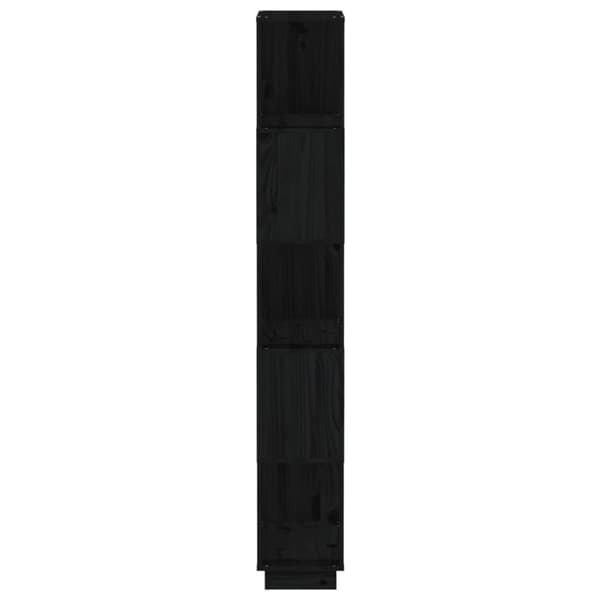 vidaXL bogreol/rumdeler 80x25x163,5 cm massivt fyrretræ sort