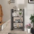 Miniatyrbillede 10 af 11: vidaXL bogreol/rumdeler 80x35x125 cm massivt fyrretræ grå