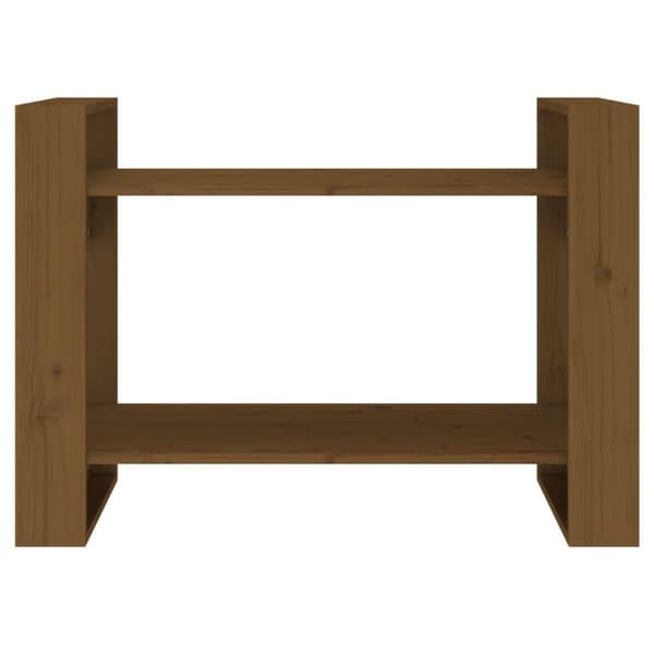 vidaXL Bokhylla/rumsavdelare honungsbrun 80x35x56,5 cm massivt trä