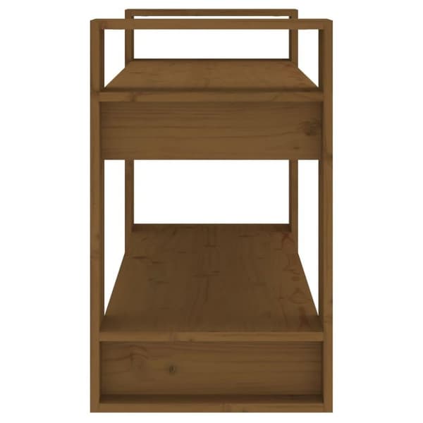 vidaXL Bokhylla/rumsavdelare honungsbrun 80x35x56,5 cm massivt trä
