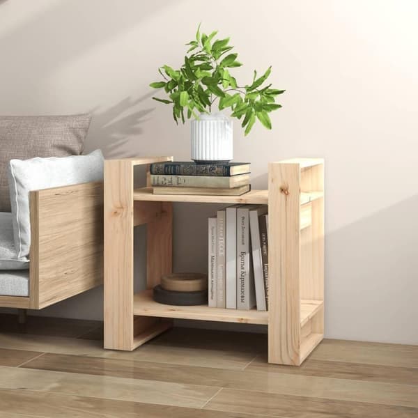 vidaXL Bokhylla/rumsavdelare 60x35x57 cm massiv furu