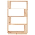 Miniatyrbilde 3 av 10: vidaXL Bokhylle/romdeler 80x25x132 cm heltre furu