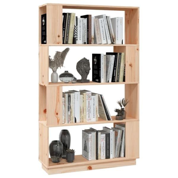 vidaXL Bokhylle/romdeler 80x25x132 cm heltre furu