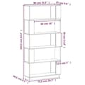 Miniatyrbilde 8 av 11: vidaXL Bokhylle/romdeler honningbrun 80x25x163,5 cm heltre