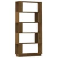 Miniatyrbilde 10 av 11: vidaXL Bokhylle/romdeler honningbrun 80x25x163,5 cm heltre