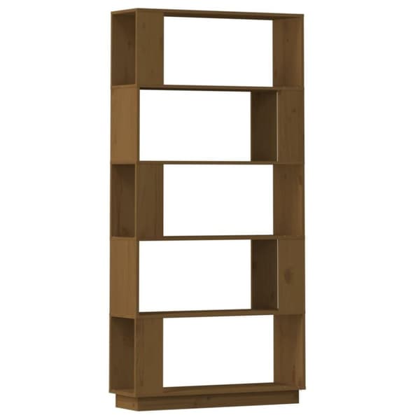 vidaXL Bokhylle/romdeler honningbrun 80x25x163,5 cm heltre