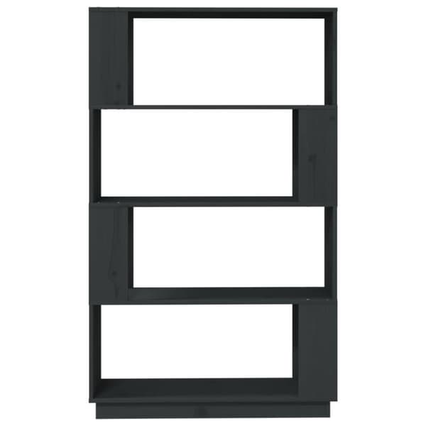 vidaXL bogreol/rumdeler 80x25x132 cm massivt fyrretræ grå