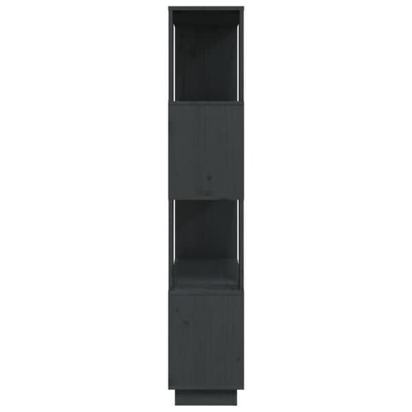 vidaXL bogreol/rumdeler 80x25x132 cm massivt fyrretræ grå
