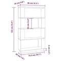 Miniatyrbillede 8 af 11: vidaXL bogreol/rumdeler 80x25x132 cm massivt fyrretræ grå