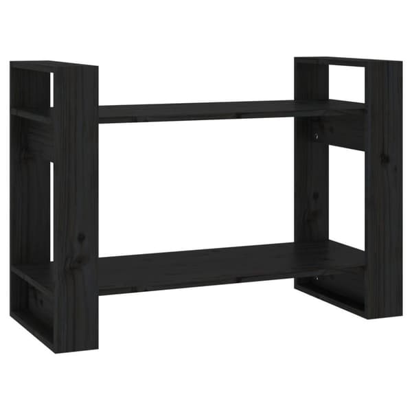vidaXL bogreol/rumdeler 80x35x56,5 cm massivt fyrretræ sort