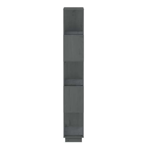 vidaXL bogreol/rumdeler 80x25x163,5 cm massivt fyrretræ grå