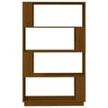 Miniatyrbild 5 av 11: vidaXL Bokhylla/rumsavdelare honungsbrun 80x25x132 cm massivt trä