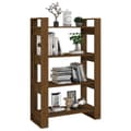 Miniatyrbild 4 av 11: vidaXL Bokhylla/rumsavdelare honungsbrun 80x35x125 cm massivt trä