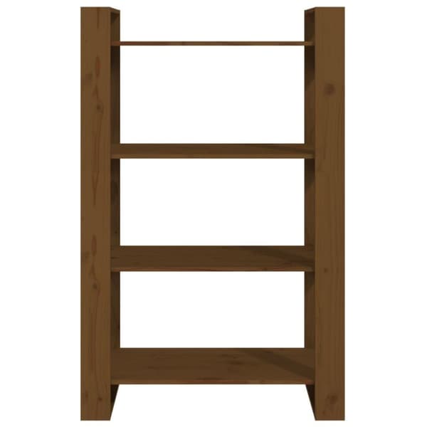 vidaXL Bokhylla/rumsavdelare honungsbrun 80x35x125 cm massivt trä