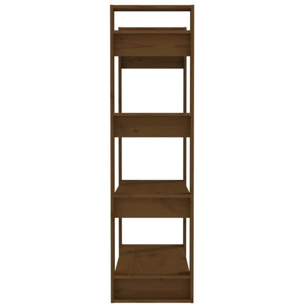 vidaXL Bokhylla/rumsavdelare honungsbrun 80x35x125 cm massivt trä