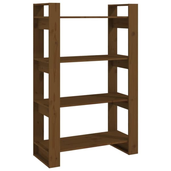 vidaXL Bokhylla/rumsavdelare honungsbrun 80x35x125 cm massivt trä