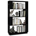 Miniatyrbilde 4 av 11: vidaXL Bokhylle/romdeler svart 80x25x132 cm heltre furu