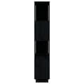 Miniatyrbilde 6 av 11: vidaXL Bokhylle/romdeler svart 80x25x132 cm heltre furu