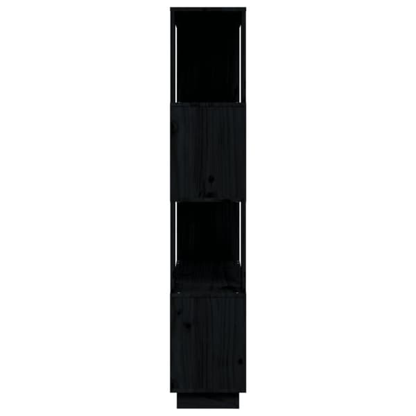 vidaXL Bokhylle/romdeler svart 80x25x132 cm heltre furu