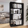 Miniatyrbilde 1 av 11: vidaXL Bokhylle/romdeler svart 80x25x132 cm heltre furu