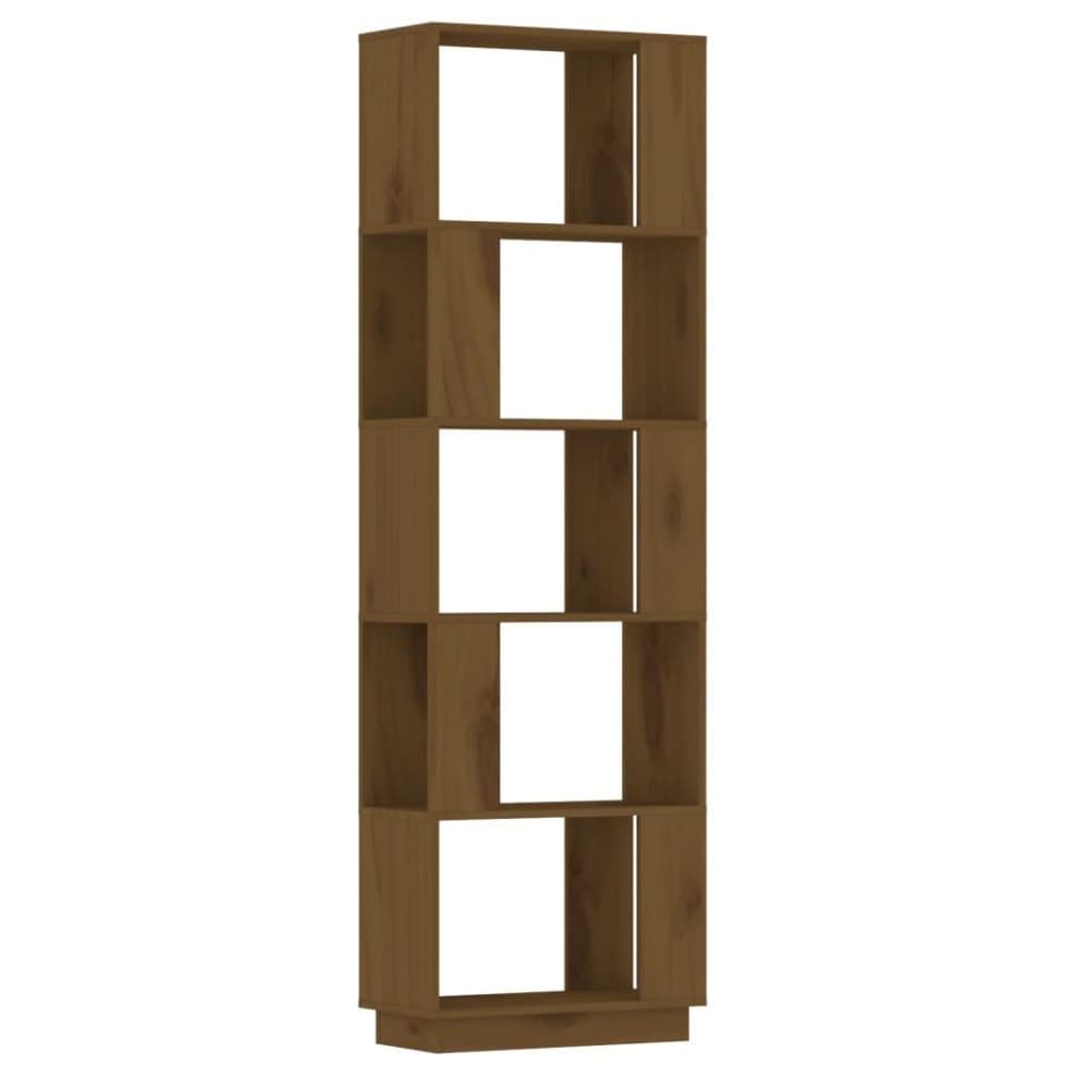vidaXL Bokhylla/rumsavdelare honungsbrun 51x25x163,5 cm massivt trä