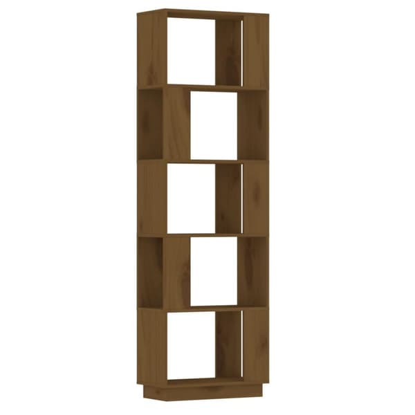 vidaXL bogreol/rumdeler 51x25x163,5 cm massivt fyrretræ gyldenbrun