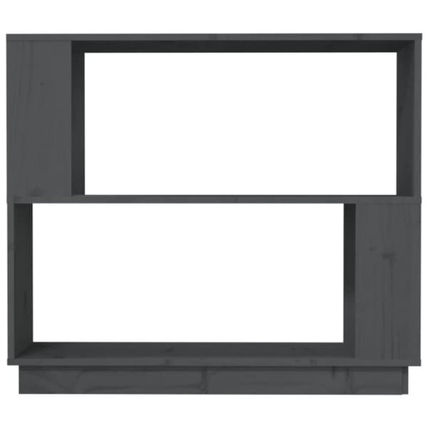 vidaXL Bokhylla/rumsavdelare grå 80x25x70 cm massiv furu