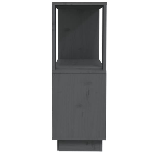 vidaXL Bokhylla/rumsavdelare grå 80x25x70 cm massiv furu